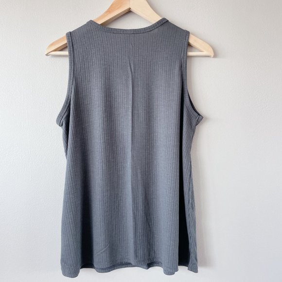 Old Navy grey ribbed luxe tank top medium women's shirts - Picture 2 of 6